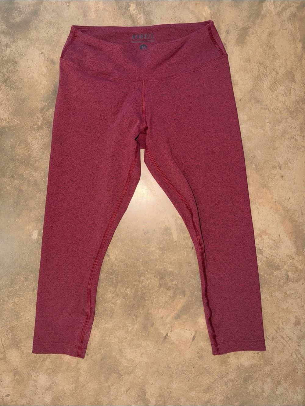 NOBULL Heather Burgundy High Rise Performance Leggings M Athleisure Workout